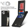 thumbnail image 5 of Crossbody Phone Case for iPhone 11 Pro Case with Card Holder for Women,iPhone 11 Pro Case Wallet with Strap Lanyard for Men,PU Leather Magnetic Clasp with Kickstand 5.8", Black, 5 of 9