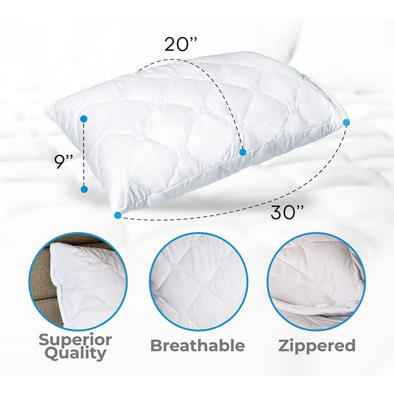 Diamond Elegant Bed Pillows for Sleeping Queen Size 4 Pack Pillows, Hotel  Pillows for Side Back & Stomach Sleepers, 100% Cotton Cover, Microfiber