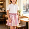 thumbnail image 2 of hotojiny Girls Sparkle Skirt Kids Elastic Waist Glitter Sequin Skirts for Birthday Party Dance Outfit(Hot Pink,7-10 Years), 2 of 6