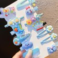 thumbnail image 2 of Juego de 14 Uds. De horquillas para el pelo para niñas, pinzas para el pelo con patrón de dibujos animados de frutas y flores de princesa coloridas, 2 of 5