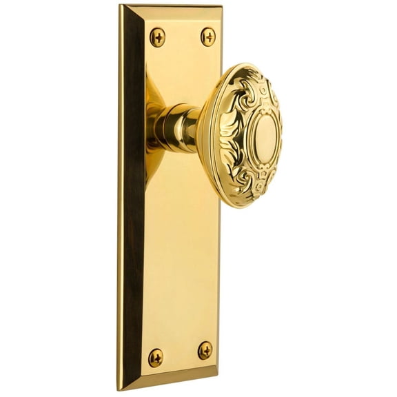 Grandeur Favgvc_Psg_234 Fifth Avenue Solid Brass Rose Passage Door Knob Set - Brass