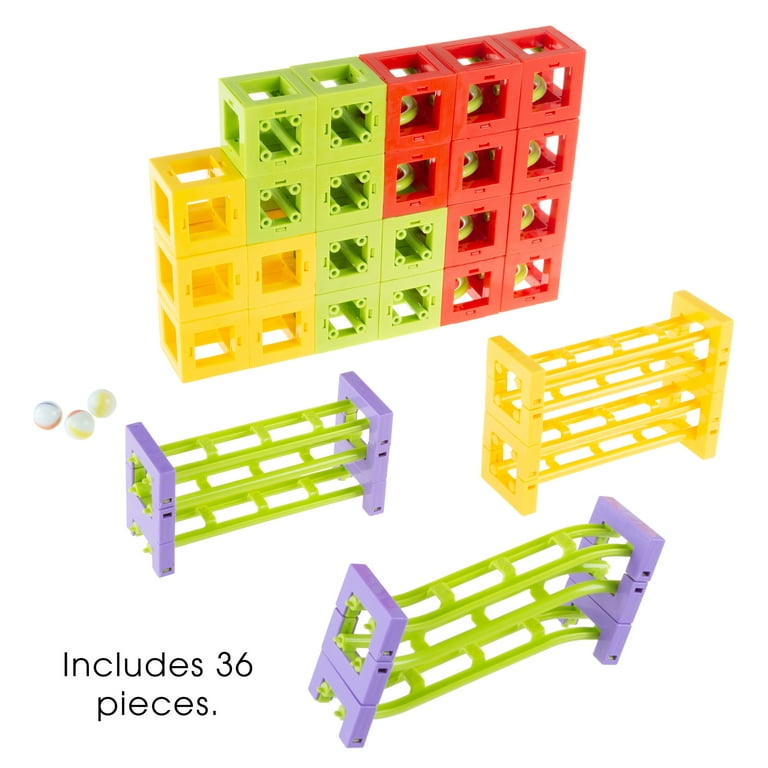 Building Block Cube Set- 100 Piece Colorful Plastic Snap Cubes for  Educational Fun and STEM Learning for Boys and Girls by Hey! Play!