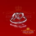 thumbnail image 4 of King of Bling's Real Diamond 0.10 CT Womens 925 White Sterling Silver Love Heart Ring Size 7, 4 of 12