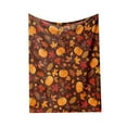 thumbnail image 2 of LHNFT Fall Blanket, Red Brown Thanksgiving Fall Pumpkin Maple Leaf Blanket, Flannel Soft Warm Cozy Blanket for Sofa and Chair, 70x100cm, 2 of 6
