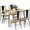 Retro - 2 Back Chairs&1Bench, variant on Dining Table Set for 4, Modern Kitchen Table and 4 Chairs for Small Spaces, Breakfast Nook, Black