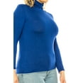 thumbnail image 5 of Women's Plus Size Casual Fitted Long Sleeve Solid Turtleneck Sweater Tops, 5 of 6