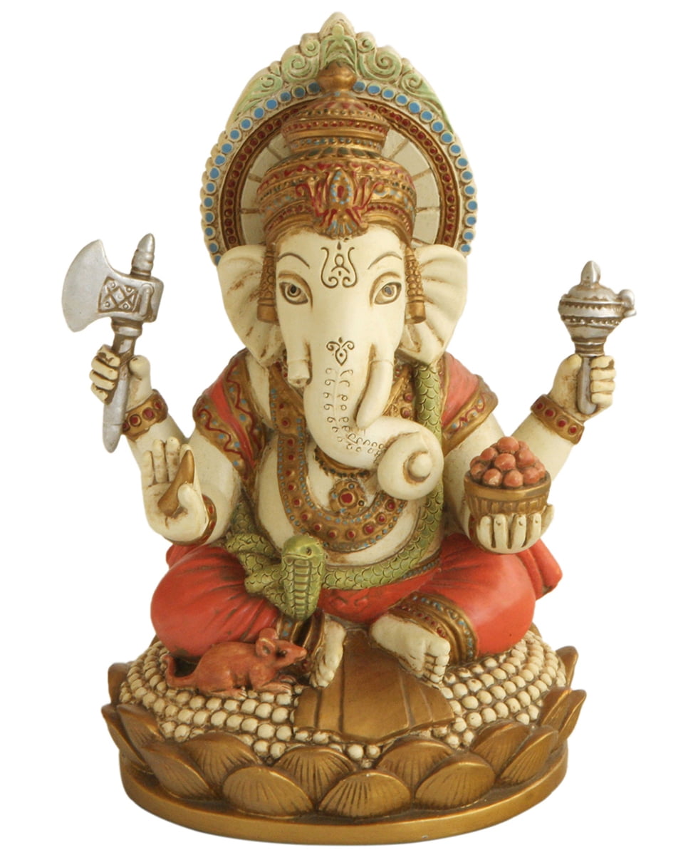 Colorful Ganesh Statue, 6.75 Inches Tall