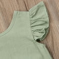 thumbnail image 4 of Sylvamorning Baby Girl Ruffled Flying Sleeve Bodysuit Solid Color Button Romper, 4 of 5