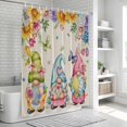 thumbnail image 6 of Easter Eggs Shower Curtain, Waterproof Shower Curtains for Bathroom, Cute Gnomes Flowers Butterflies Botanical Beige Washable Fabric Bathtub Curtain Set Bath Decor with 12 Hooks 48"x72", 6 of 8