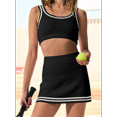 thumbnail image 5 of Womens 2 Piece Sweater Skirt Set Suspenders Sleeveless Short Skirt Outfits Tennis Skorts Gym Yoga, 5 of 6