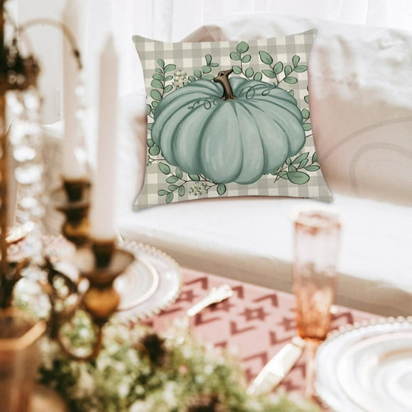Liquidation Mashaouyo pour Décor d'Automne Rayures Citrouille et Feuilles d'Érable Gnomes Coussins d'Extérieur d'Automne Coussins Décoratifs Coussins Décoratifs Style Ferme Décorations de l'Action de Grâce