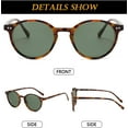 thumbnail image 5 of YQHWQ Lunettes de Soleil Rondes Polarisées Classiques Style Rétro Polyvalent Monture Ronde Légère pour Hommes et Femmes, 5 of 5