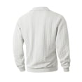 thumbnail image 4 of UTSJKR Men's Cable Knit Detail Textured Knit Quarter-Zip Button up Collared Sweater, Collared Casual Pullover, Fall Winter Daily Street Warm Leisure Wear White S, 4 of 4