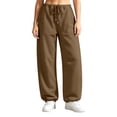 thumbnail image 2 of Jogger Sweatpants for Women Barrel Drawstring Loose Fit Track Pants Casual Elastic Waist Pants with Pockets Trendy Fall Outfits Lounge, 2 of 7