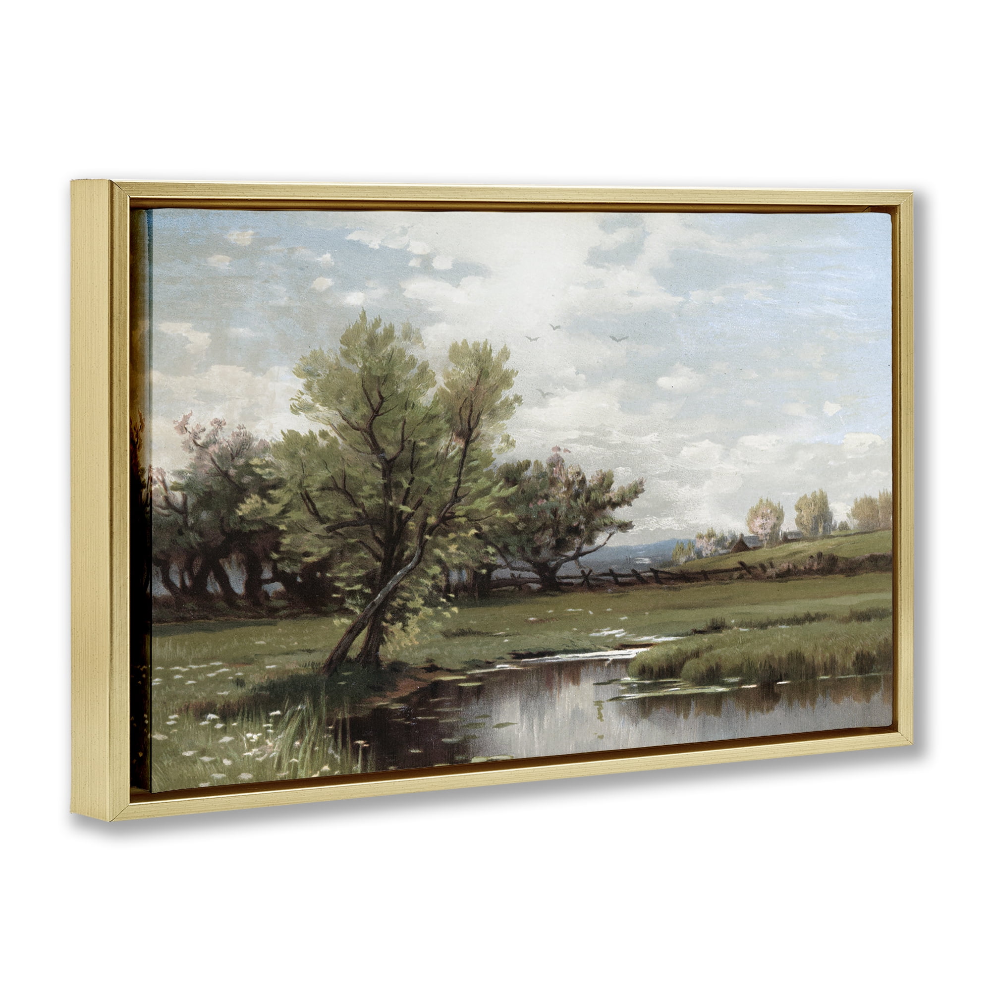 Stupell Industries Ecstatic Spring Landscape Gold Framed Floater Canvas Wall Art, design by Lula Bijoux & co.