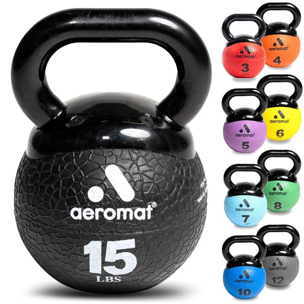 Balón medicinal Aeromat Elite Mini con pesas rusas, 6 cm, 6 kg, negro