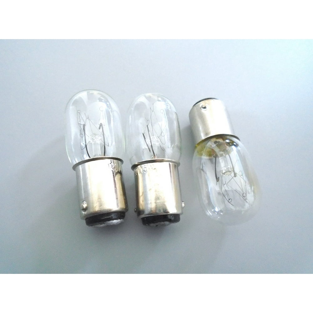 3PCS Clear Light Bulb 9/16" Base 120V 15W For Singer 600, 600E Touch