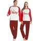 thumbnail image 3 of Conjuntos a juego de pijamas navideños para parejas, conjunto de pijamas verdes para adultos con diseño de ciervo, Feliz Navidad, 3 of 4