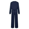 thumbnail image 6 of Scyoekwg Two Piece Outfits Women Sweatsuit Fall Outfits Short Sports Sets Long Sleeve Tops Wide Leg Pants Fashion Two Piece Set Casual Matching Outfits Tracksuit (Dark Blue,XXL), 6 of 6