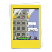 NobleWorks Funny Spanish Anniversary Greeting Card with 5 x 7 Inch Envelope (1 Card) Couple, Husband, Wife, Parents Anniversary Congratulations Incendio de Palos de Golf C5391ANG-SL