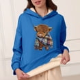 thumbnail image 4 of Womens Hoodies Highland Cattle Print Long Sleeve Hooded Sweatshirts Fall Fashion Casual Pullover Tops 2025 Winter Clothes, 4 of 4