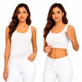 thumbnail image 2 of Mfakffe Womens Tank Tops with Built In Bras Casual Workout Sleeveless Racerback Shirts Comfy Yoga Camisole Tops Undershirt (White, 3XL), 2 of 5