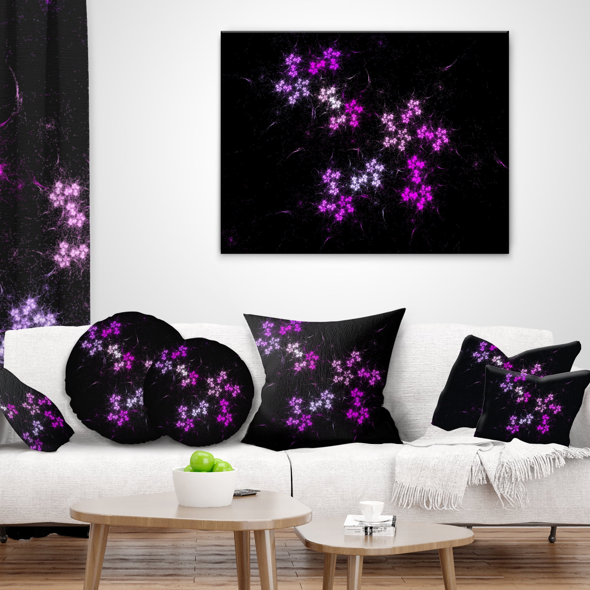 Designart Placer Stars in Distant Galaxy - Abstract Throw Pillow - 16x16