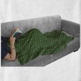 thumbnail image 6 of Leaves Soft Flannel Fleece Throw Blanket, Foliage Pattern with Dots Illustration Simplistic Doodle Style Design, Cozy Plush for Indoor and Outdoor Use, 70" x 90", Green and Cream, by Ambesonne, 6 of 6