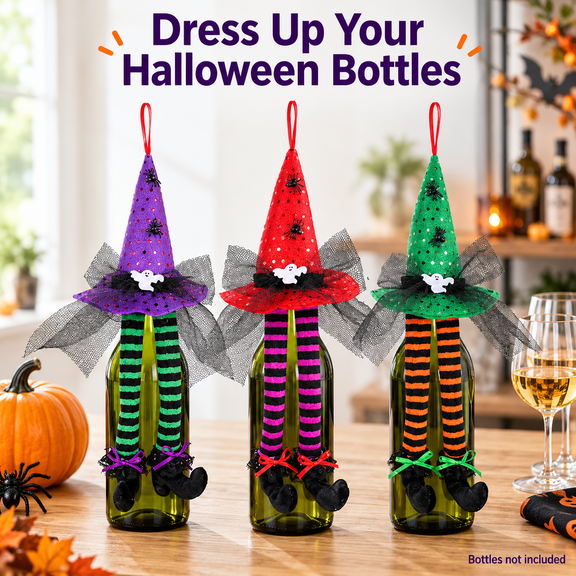 3pcs Halloween Witch Legs Hanging Decor Witch Boots Stuffed Legs Unique Outdoor Halloween Decorations for Wreaths and Front Doors