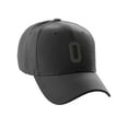 thumbnail image 3 of Daxton Structured Baseball Hat Cap Curved Visor Custom Team Number - Black Hat, Black 0, 3 of 4