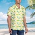 thumbnail image 3 of Fuzoiu Armadillo Floral Print Hawaiian Shirt for Men, Summer Beach Casual Short Sleeve Button Down Shirts, Men’s Beach Summer Shirts with Pocket,Small, 3 of 7