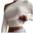 thumbnail image 2 of YueHuiYing Fashion Women Color Off Shoulder Long Sleeve Sweater Pullover Sweater Puff Blouse, 2 of 8