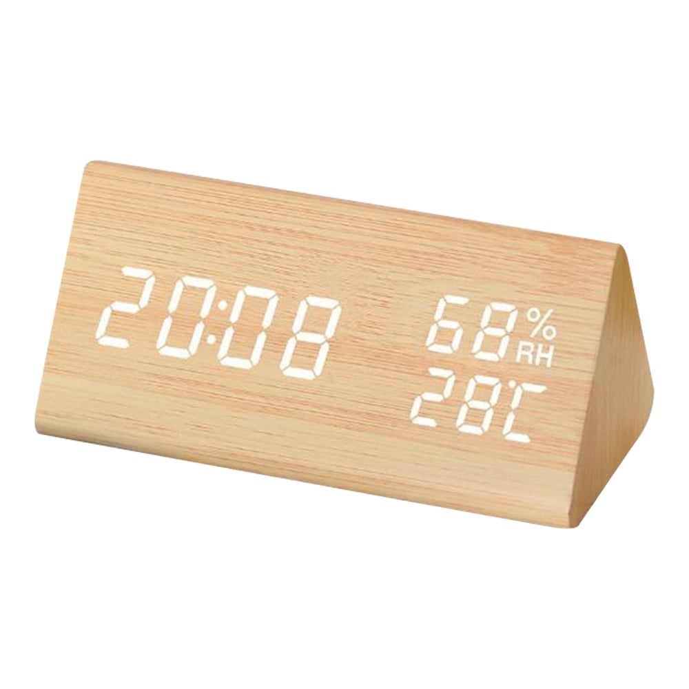 Udvinding frugthave anklageren Creative temperature and humidity multi-function silent alarm clock  creative led wood clock - Walmart.com