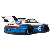 2023 RWB x Liberty Walk 993 #2 White and Blue Metallic with Graphics 1/18 Model Car by GT Spirit