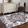 thumbnail image 3 of 3'x5' Area Rugs, Boho Navy Blue Indoor Outdoor Area Rug for Living Room Bedroom, Vintage Southwestern Geometric Art Washable Bathroom Rugs Kitchen Floor Carpet Mats Home Decor Aesthetic, 3 of 8