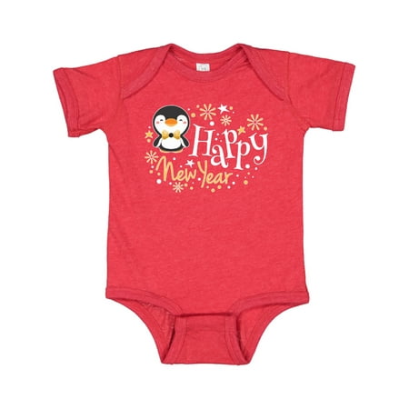 

Inktastic Happy New Year with Cute Penguin Gift Baby Boy or Baby Girl Bodysuit