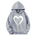 thumbnail image 4 of FAWUUDO Boys Girls Romantic Valentines Hoodie Long Sleeve Big Kids Casual Graphic Print Pullover Cozy Winter Fall Top Gray 7-8 Years, 4 of 6
