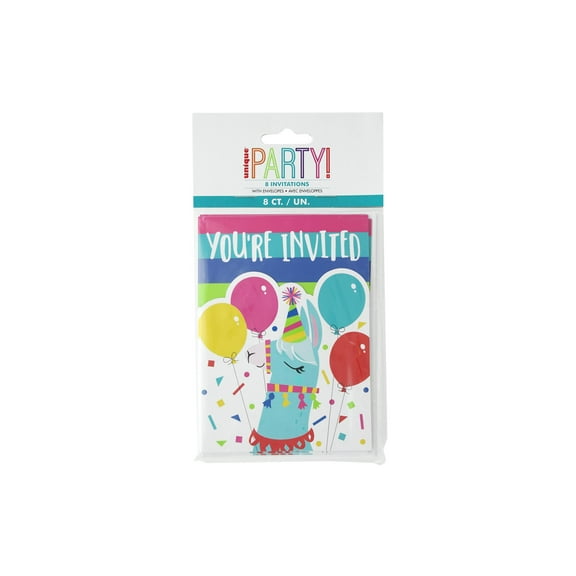 Unique Llama Birthday Invitations 8pc