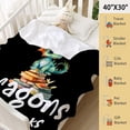 thumbnail image 3 of Yibo Cute Dragons Blanket Flannel Soft and Comfortable Anti-static Bed Sofa Blanket, 3 of 7