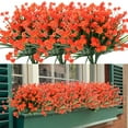thumbnail image 1 of Morttic 12 Bundles Artificial Flowers, Fake Artificial Greenery UV Resistant No Fade Faux Plastic Plants for Wedding Bridle Bouquet Indoor Outdoor Home Garden Kitchen Office Table Vase (Orange), 1 of 8