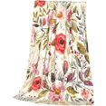 thumbnail image 3 of Vintage Flower Floral Throw Blanket Flannel Fleece Autumn Lightweight Soft Fuzzy Cozy Couch Bed Blanket Fall Decor Thanksgiving Gifts Kids Adult 50"x40", 3 of 6