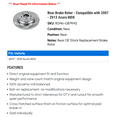 thumbnail image 2 of Rear Brake Rotor - Compatible with 2007 - 2013 Acura MDX 2008 2009 2010 2011 2012, 2 of 2