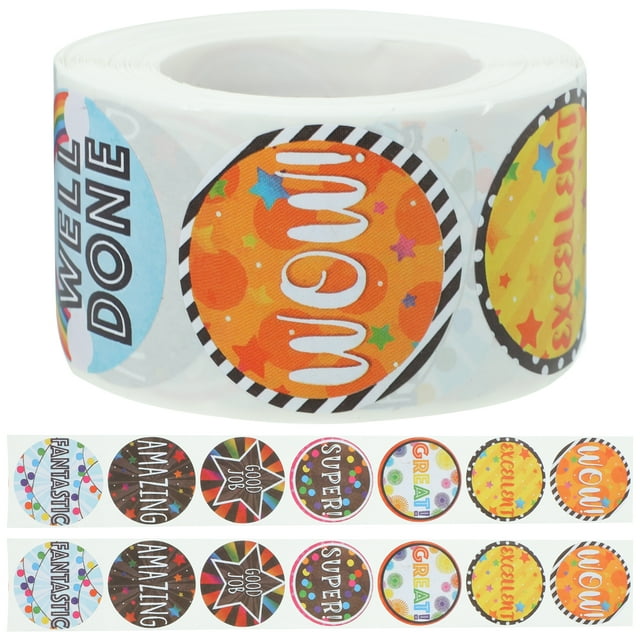 1 rollo de calcomanía decorativa de regalo con dibujos animados para animar las tareas escolares.