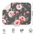 thumbnail image 2 of Microfibre Drying Mat for Kitchen Farmhouse Pink Floral Flowers Green Leaves Dish Drying Drainer Mat Absorbent Pioneer Drying Mat Washing Up for Glass, Plate & Cup 18inch X 24inch, 2 of 5
