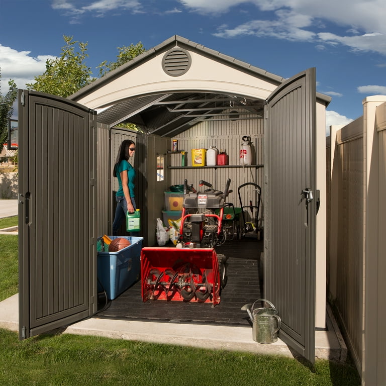 Lifetime Outdoor Utility Garden Polyethylene Storage Shed, 15x8 ft