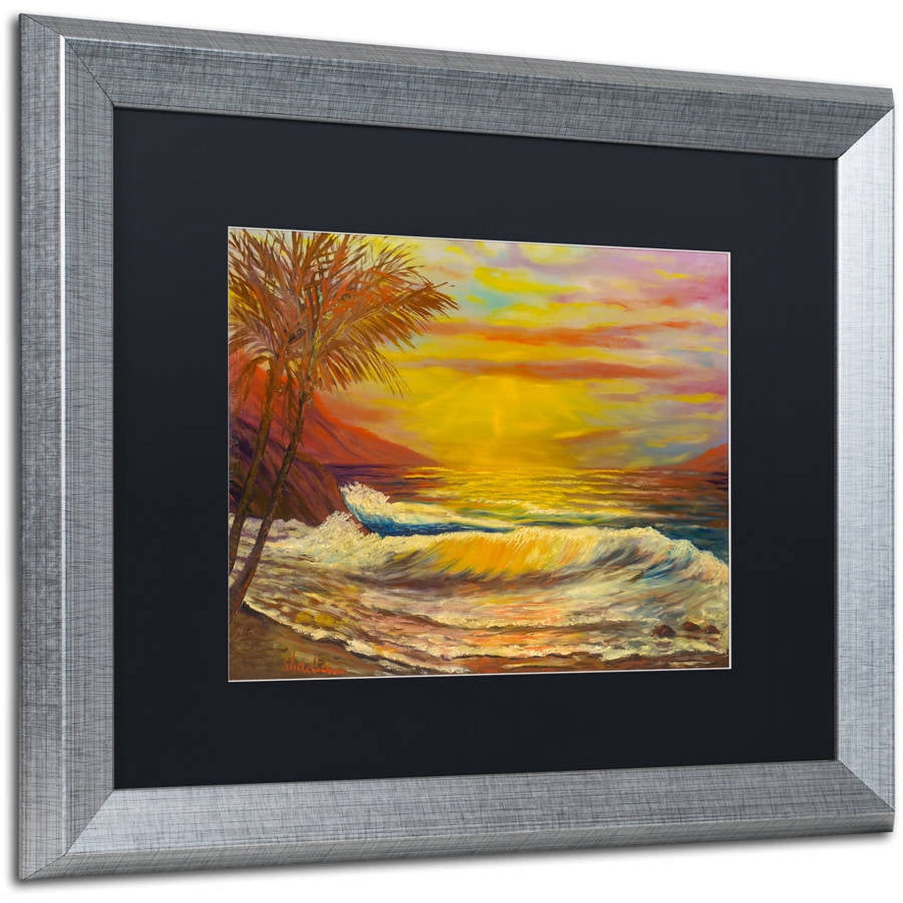 Trademark Fine Art "A Tropical Lagoon" Canvas Art by Manor Shadian, Black Matte, Silver Frame