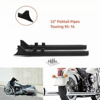 33" Fishtail Slip on Mufflers Exhaust For Harley Touring Electra Glide 1995-2016 1996 1997 1998 1999 2000