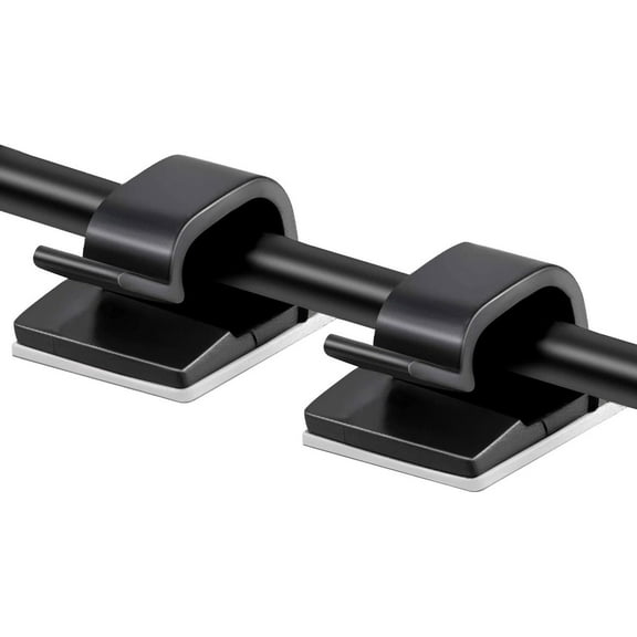 100PCS Self Adhesive Cable Clip, Wire Clips Cable Clips Self Adhesive for Home, Car, Office, Outdoor, Party and Cable Management, Christmas Decorations Fairy Light(Black, Small)