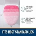 thumbnail image 4 of Soft Microfiber Bathroom Toilet Lid Cover, Machine Washable Covers, 17.5x15, Stays in Place Rubber Backing, Fits Most Round, Elongated and Oblong Lids, Accessories Decor, Pink, 4 of 4