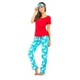 thumbnail image 2 of Ashford & Brooks Women's Short Sleeve Cotton Top Fleece Pants Pajama Set, 2 of 5